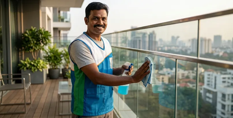 Balcony & Glass Railing Cleaning